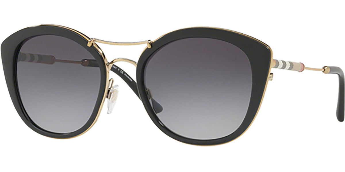 Burberry Black Round Acetate Sunglasses with Gradient Lenses Heritage Round Sunglasses in Black - Women | Burberry® Official main image 4