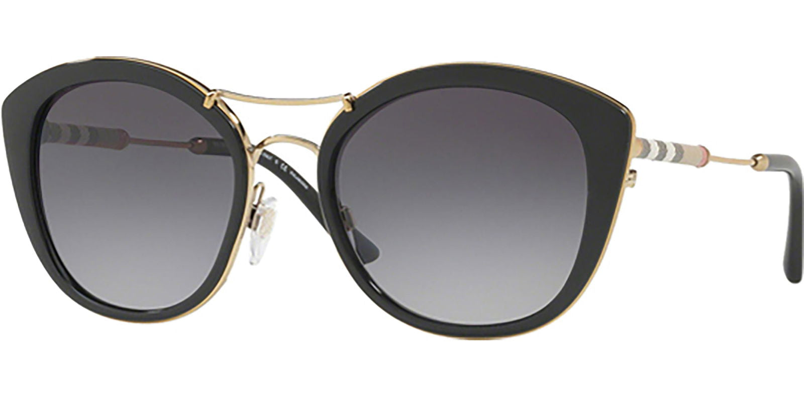 Burberry Polarized Black Round Cat Eye w/ Gradient Lens -  - Eyedictive