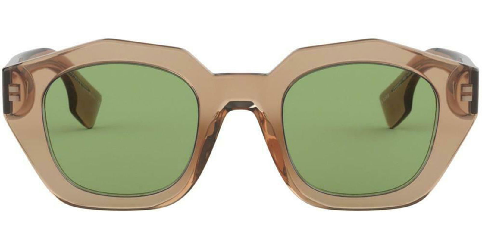 Burberry Transparent Brown Geometric Round -  - Eyedictive