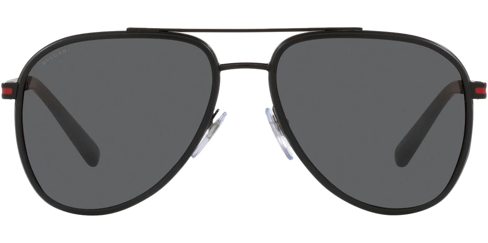 Bvlgari Matte Black Side-Shield Aviator -  - Eyedictive