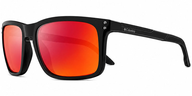 Columbia Holston Ridge Polarized Square Sport Sunglasses (Black/Red Mir)
