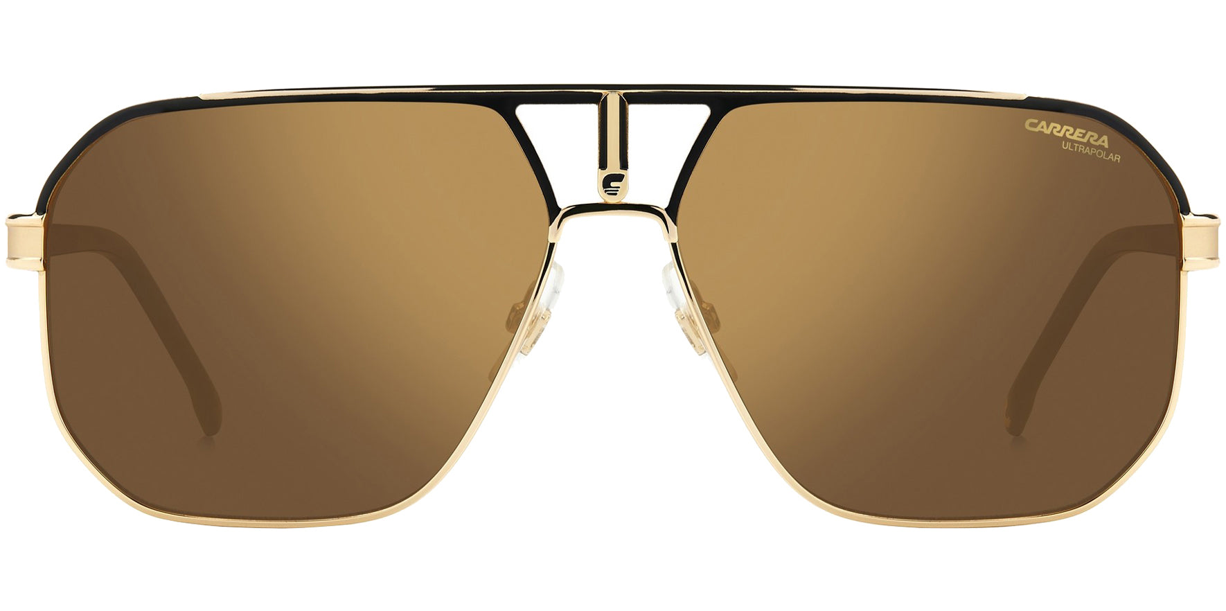 Carrera Polarized Matte Black/Gold-Tone Navigator w/ Mirror Lens