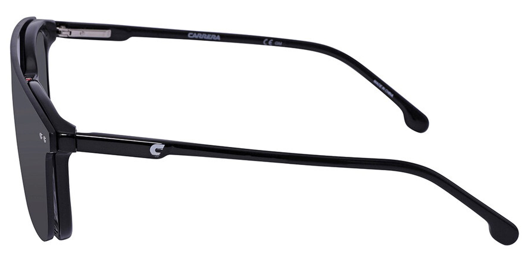 Carrera Small Fit Black Square Eyeglass Frames w/ Magnetic Clip-On Shade