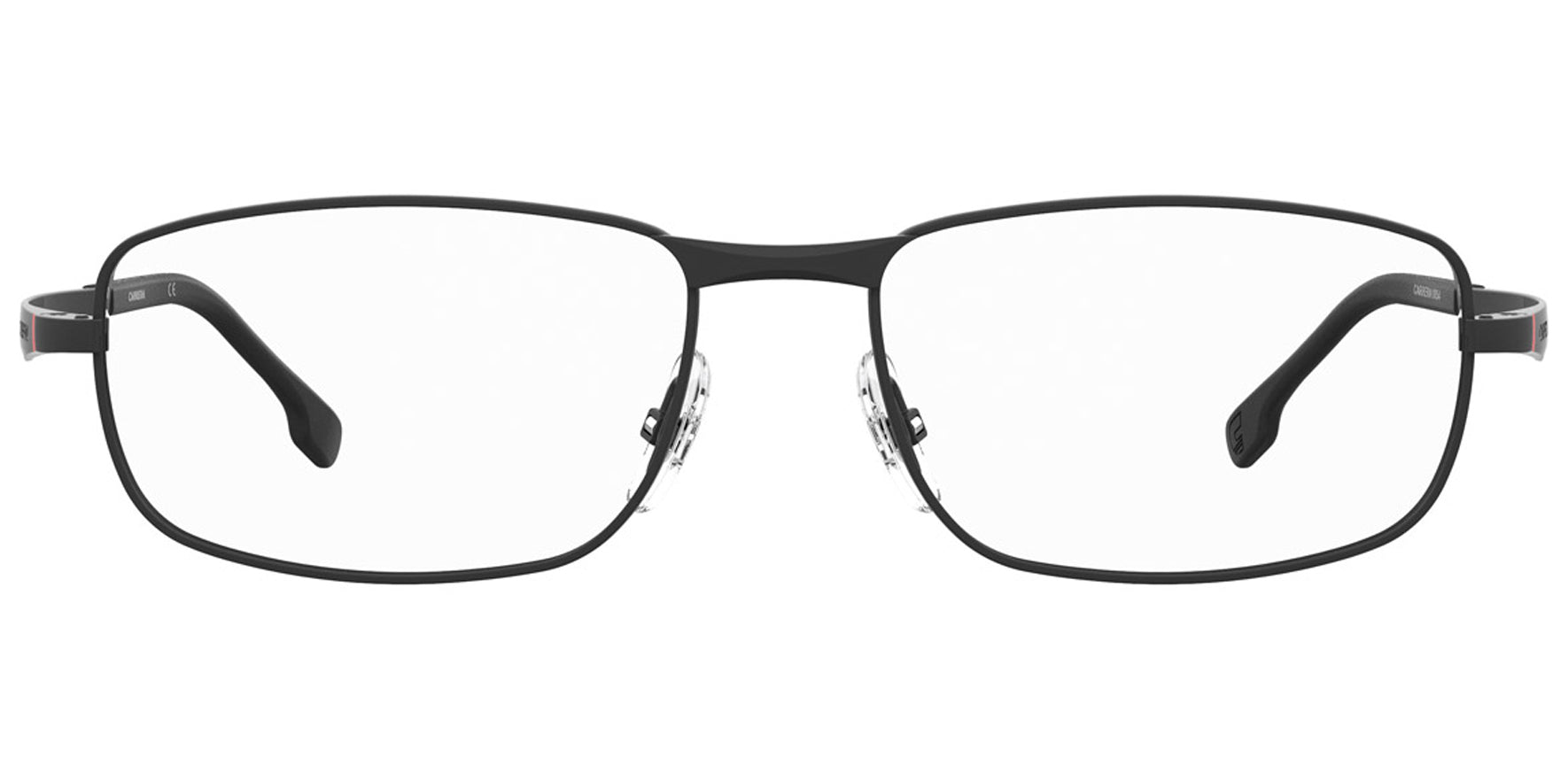 Carrera Matte Black Rectangular Eyeglass Frames w/ Memory Metal Temples