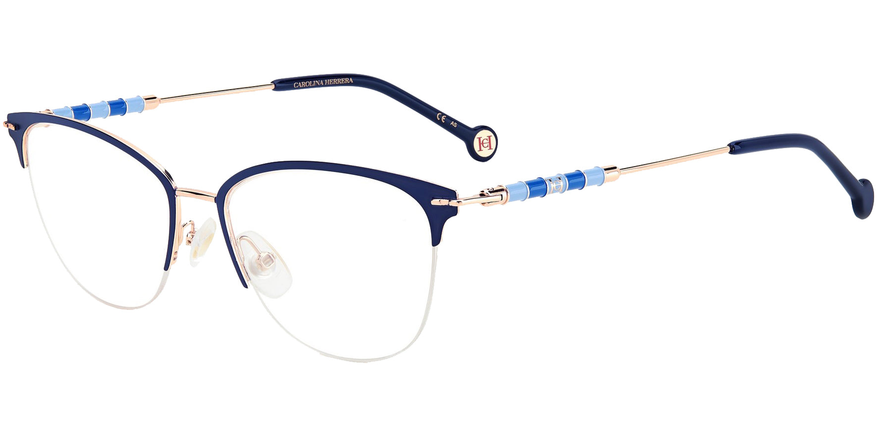 Carolina Herrera Semi-Rimless Cat-Eye Eyeglasses