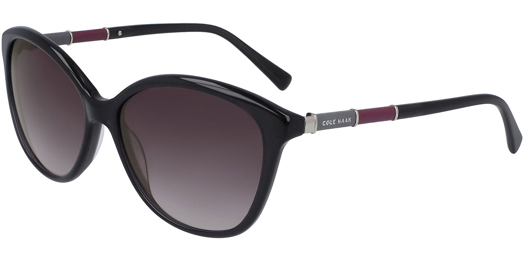 Cole Haan Grey Crystal Leather-Wrapped Cat Eye