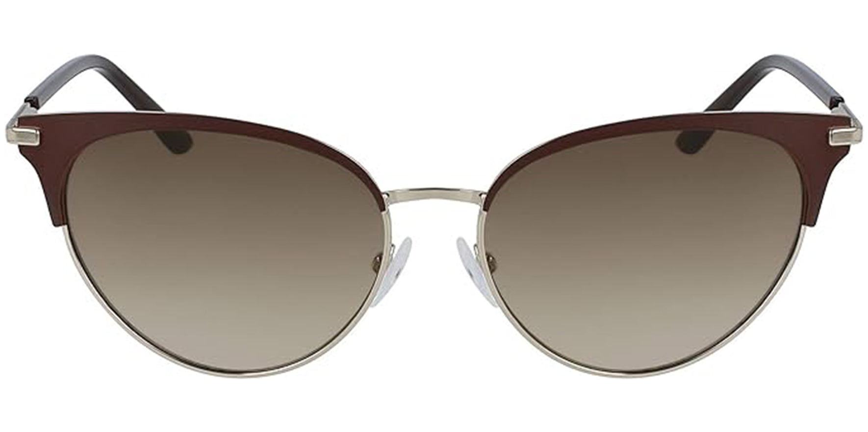 Calvin Klein Satin Brown/Gold-Tone Metal Cat-Eye