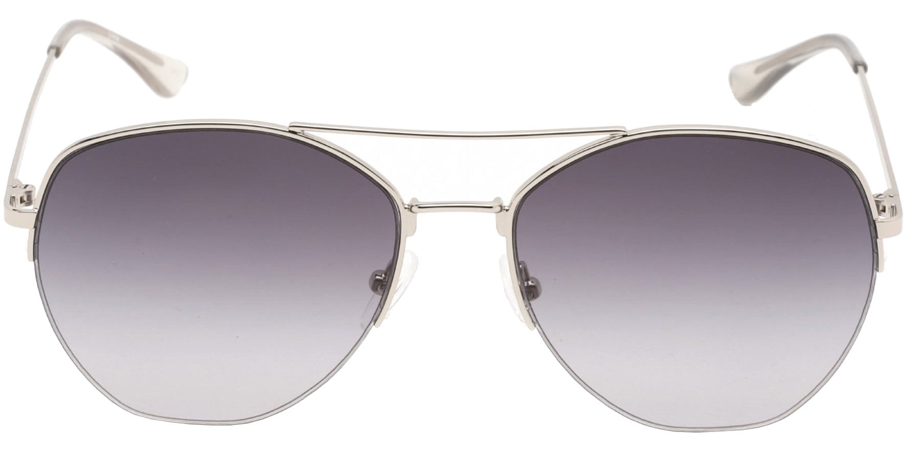 Calvin Klein Semi-Rimless Geometric Aviator w/ Gradient Lens