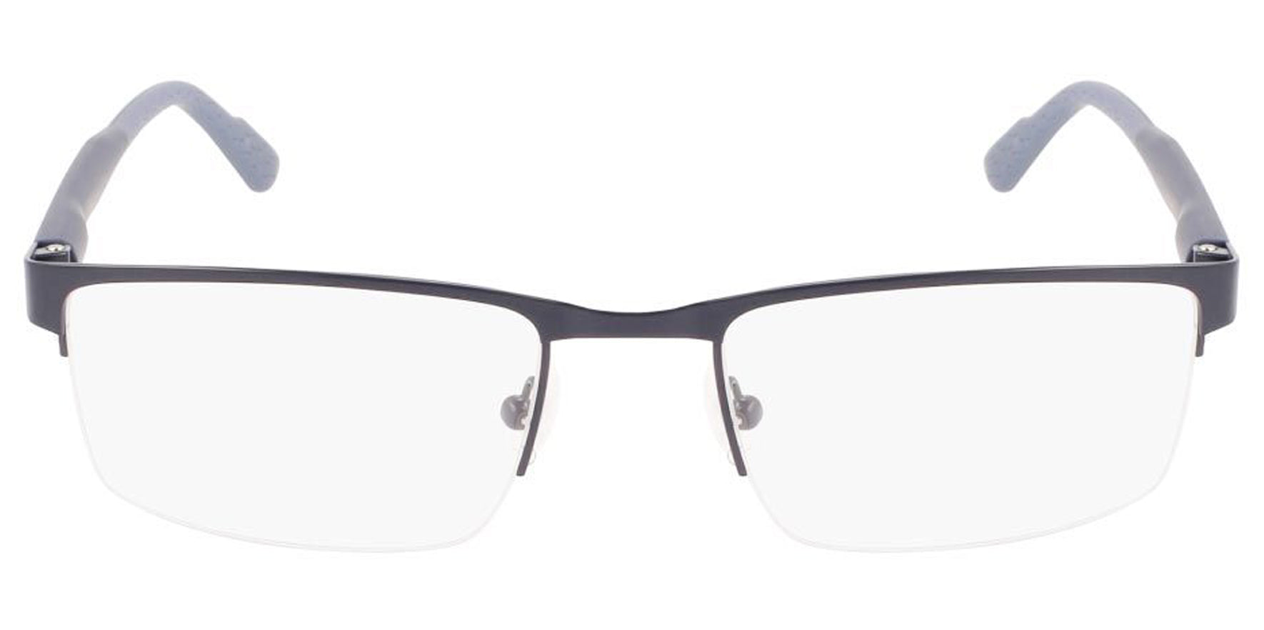 Calvin Klein Blue Rectangular Semi-Rimless Eyeglass Frame