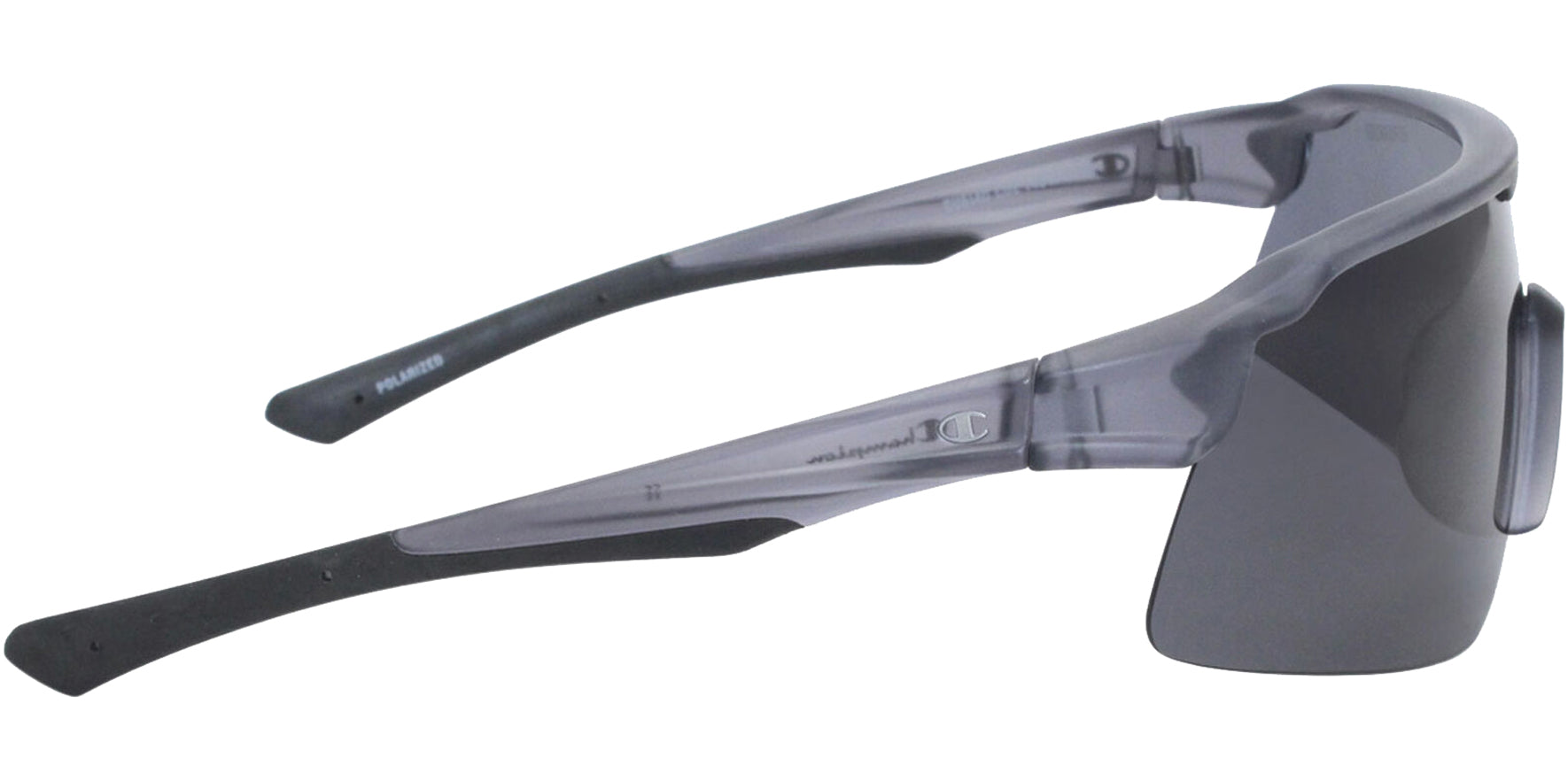 Champion Polarized Transparent Grey Semi-Rimless Wrap - Eyedictive