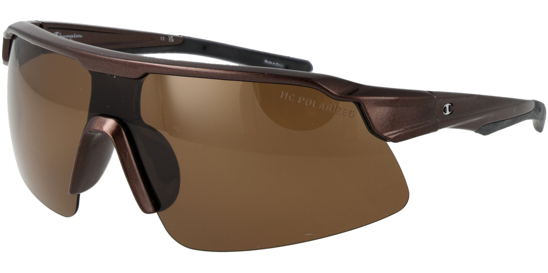 Champion Polarized Semi-Rimless Lens Over Frame Wrap