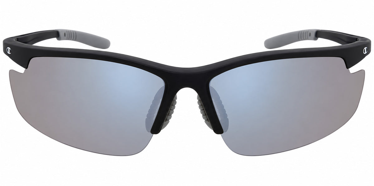 Champion C-Tech Polarized Matte Black Semi-Rimless Wrap