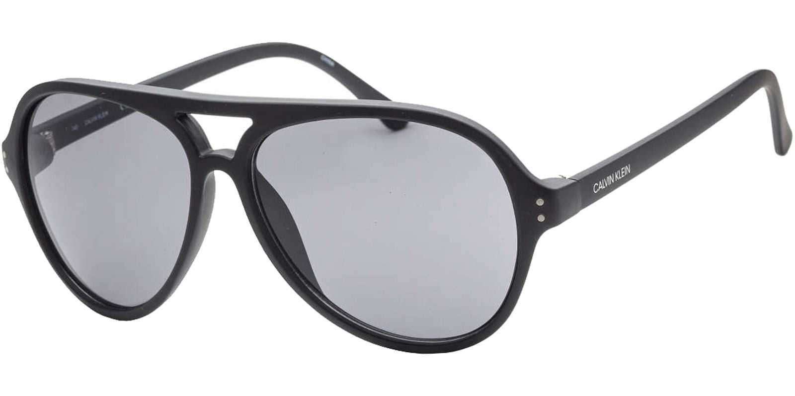 Calvin Klein Matte Black Retro Pilot -  - Eyedictive