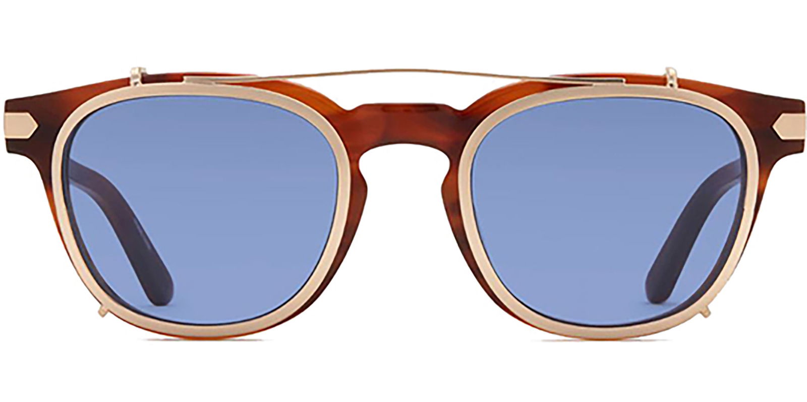 Calvin Klein Optical Brown Horn w/ Clip-On Shade -  - Eyedictive