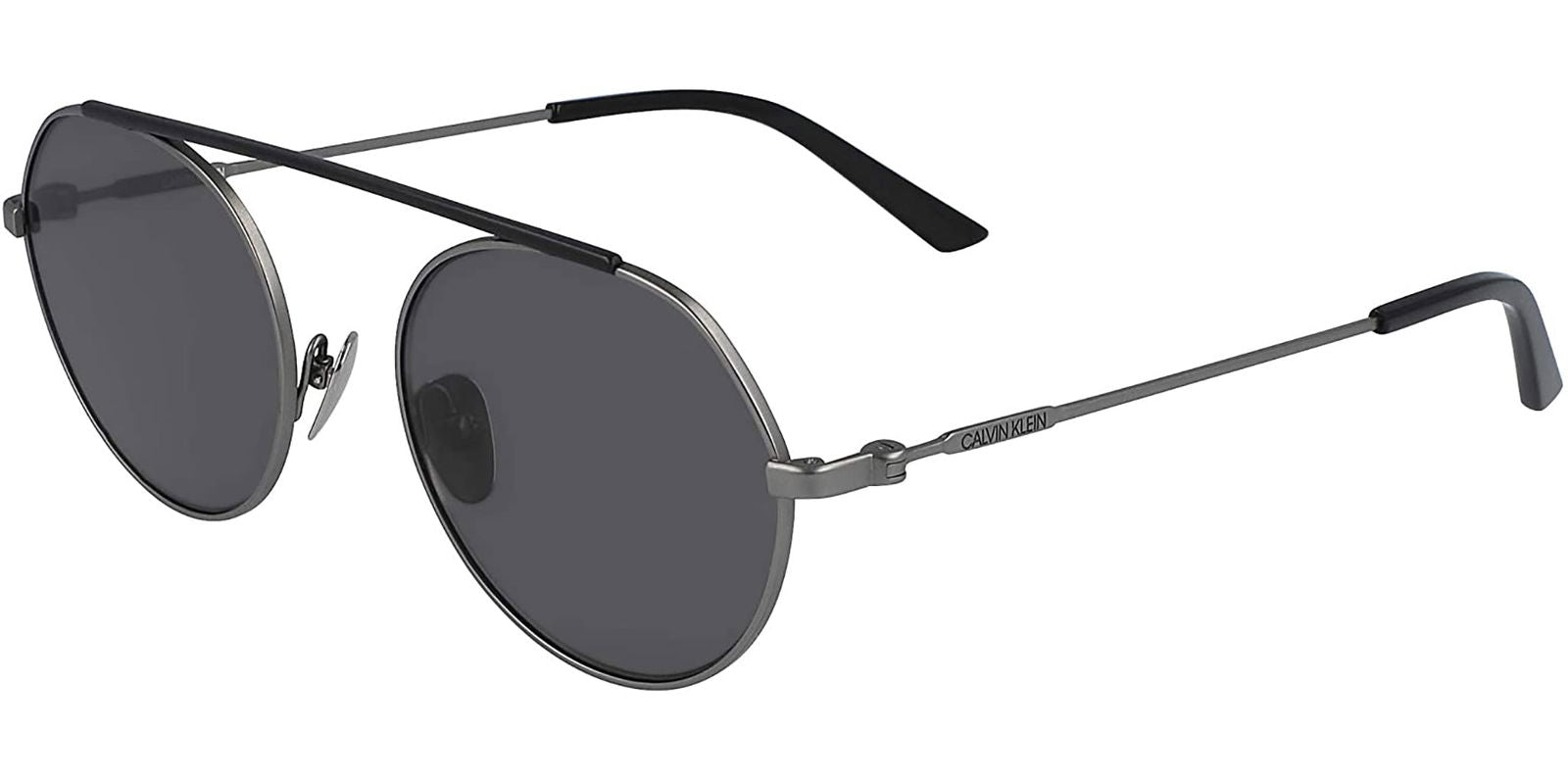 Calvin Klein Satin Gunmetal Titanium Round -  - Eyedictive