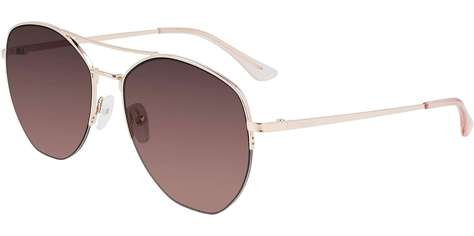 Calvin Klein Semi-Rimless Geometric Aviator w/ Gradient Lens -  - Eyedictive