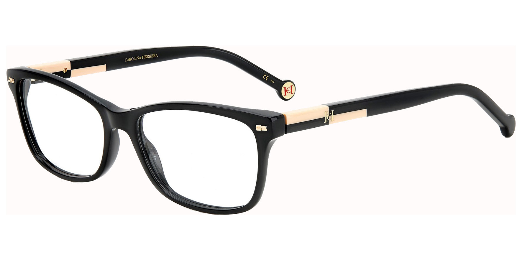 Carolina Herrera Rounded Rectangle Eyeglasses w/ Flex Hinges