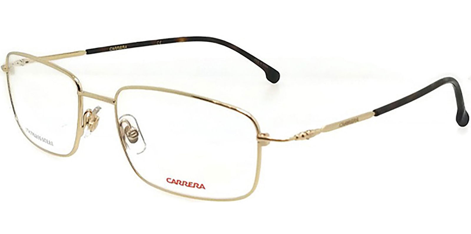 Carrera Gold-Tone Stainless Steel Rectangular Eyeglasses Frames -  - Eyedictive