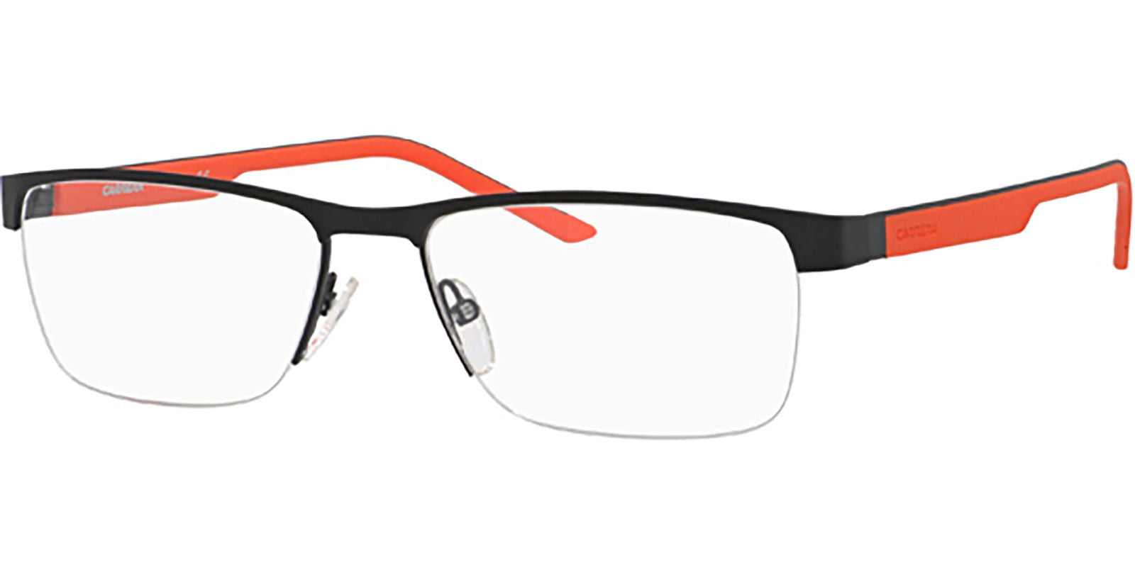 Carrera Matte Black/Orange Semi-Rimless Optical Frames -  - Eyedictive