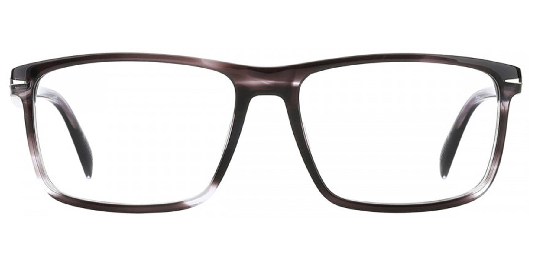 David Beckham Grey Horn Rectangular Eyeglass Frames