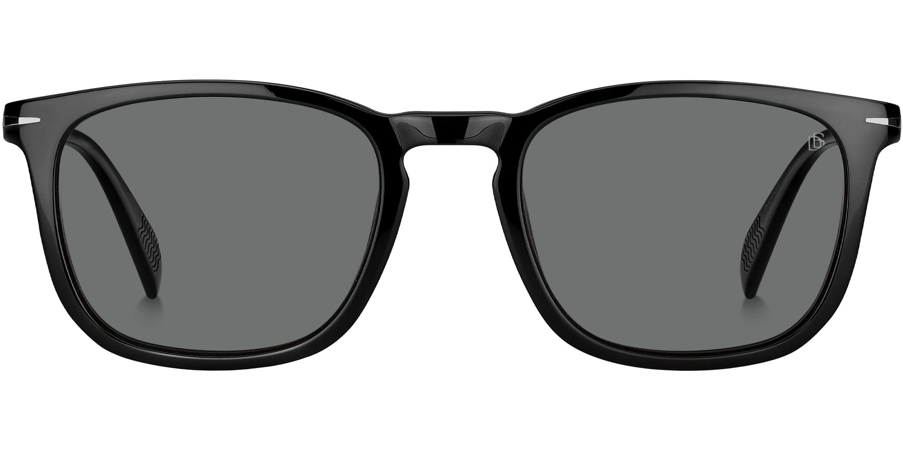 David Beckham Polarized Black Slim Temple Soft Square - Eyedictive