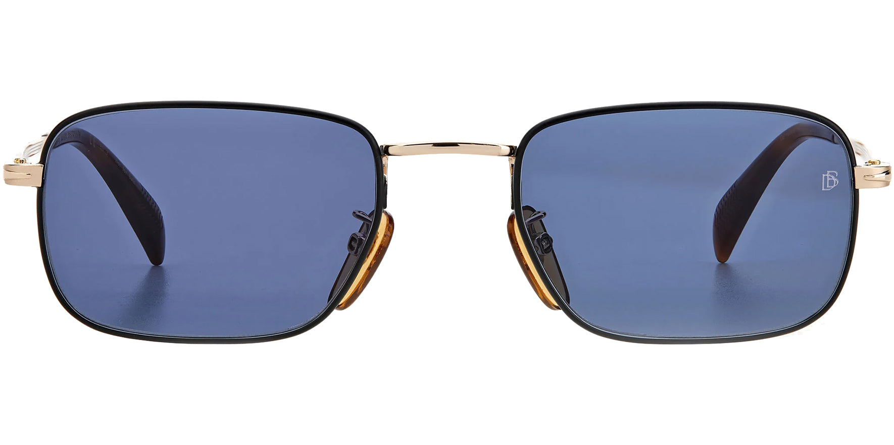 David Beckham Black/Gold-Tone Rectangle - Eyedictive