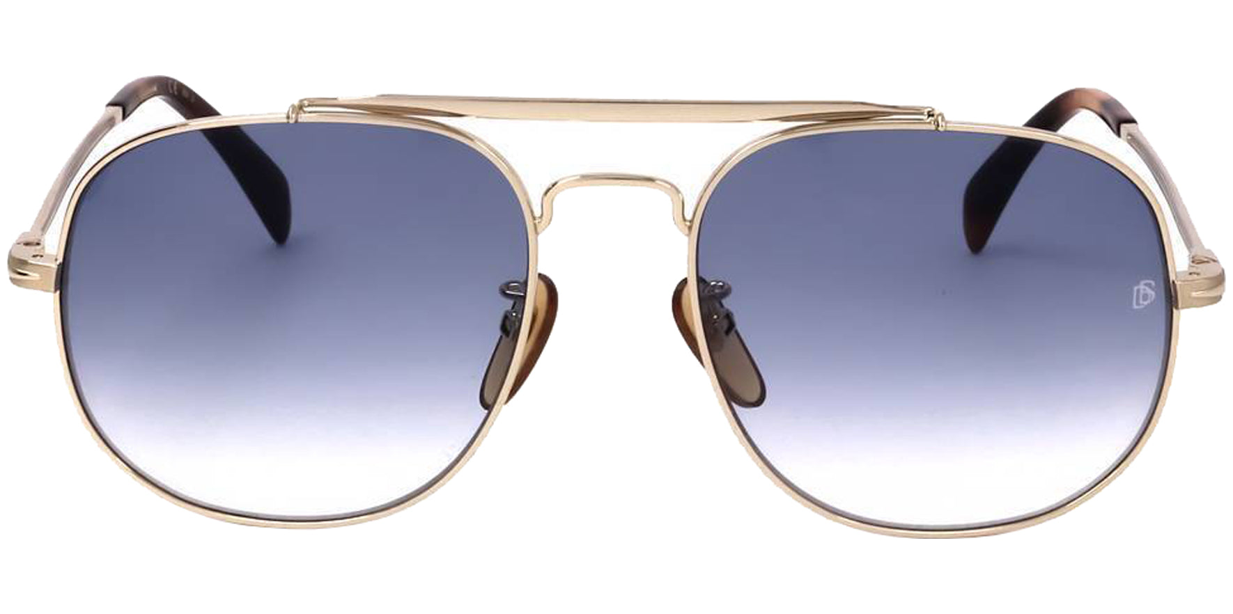 David Beckham Gold-Tone Navigator w/ Gradient Lens - Eyedictive