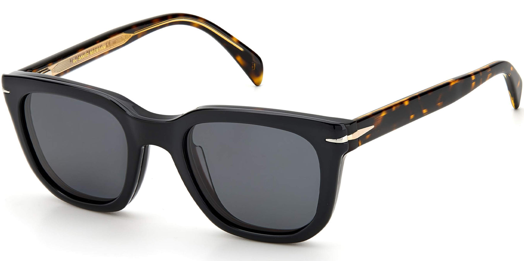 David Beckham Square Eyeglass Frames w/ Polarized Clip-On