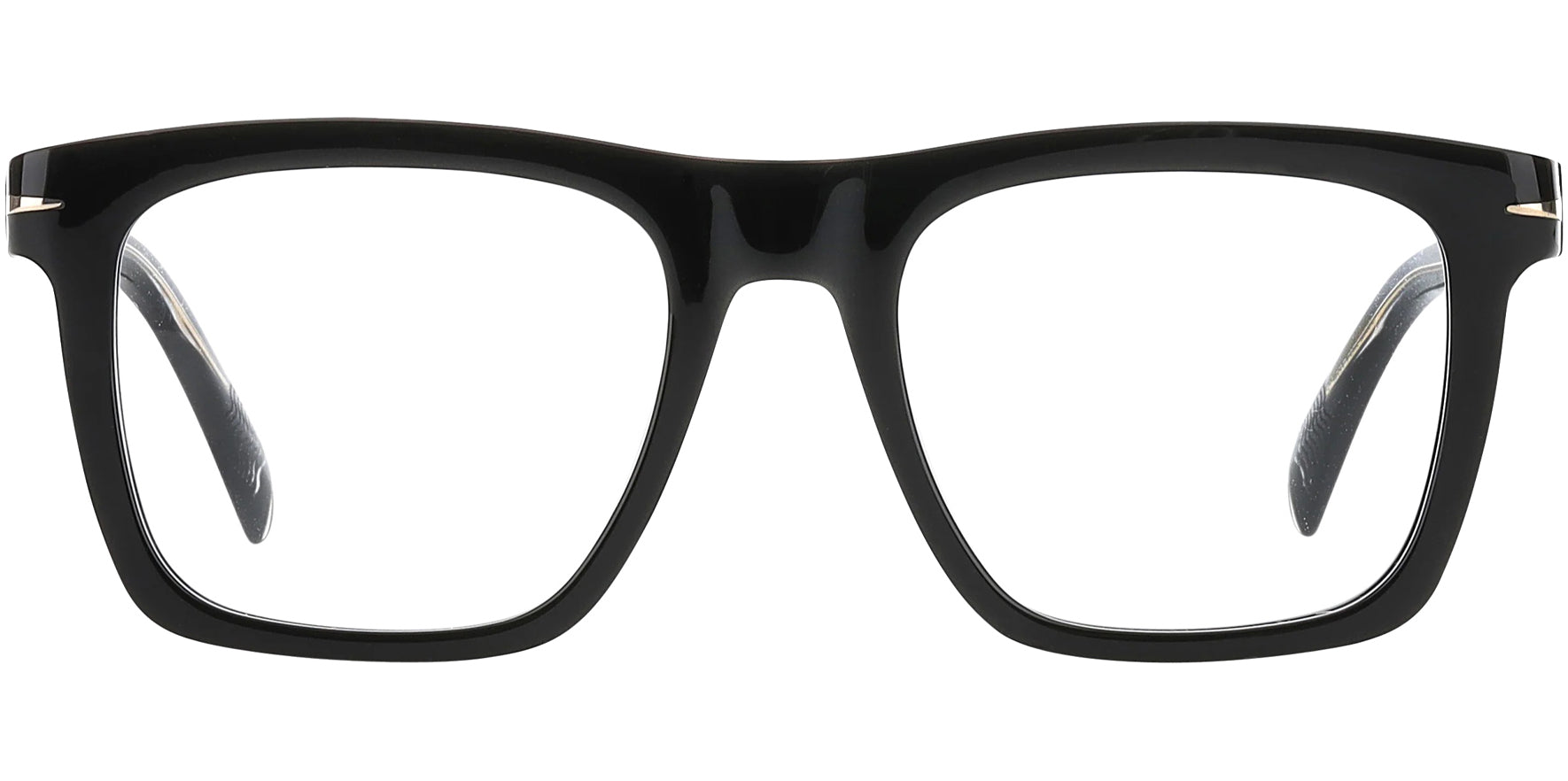 David Beckham Men's Black Square Eyeglass Frames w/ 5-Barrel Hinges