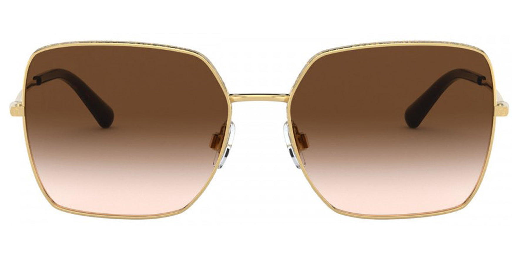 Dolce & Gabbana Gold-Tone Geometric Square w/ Gradient Lens - Eyedictive