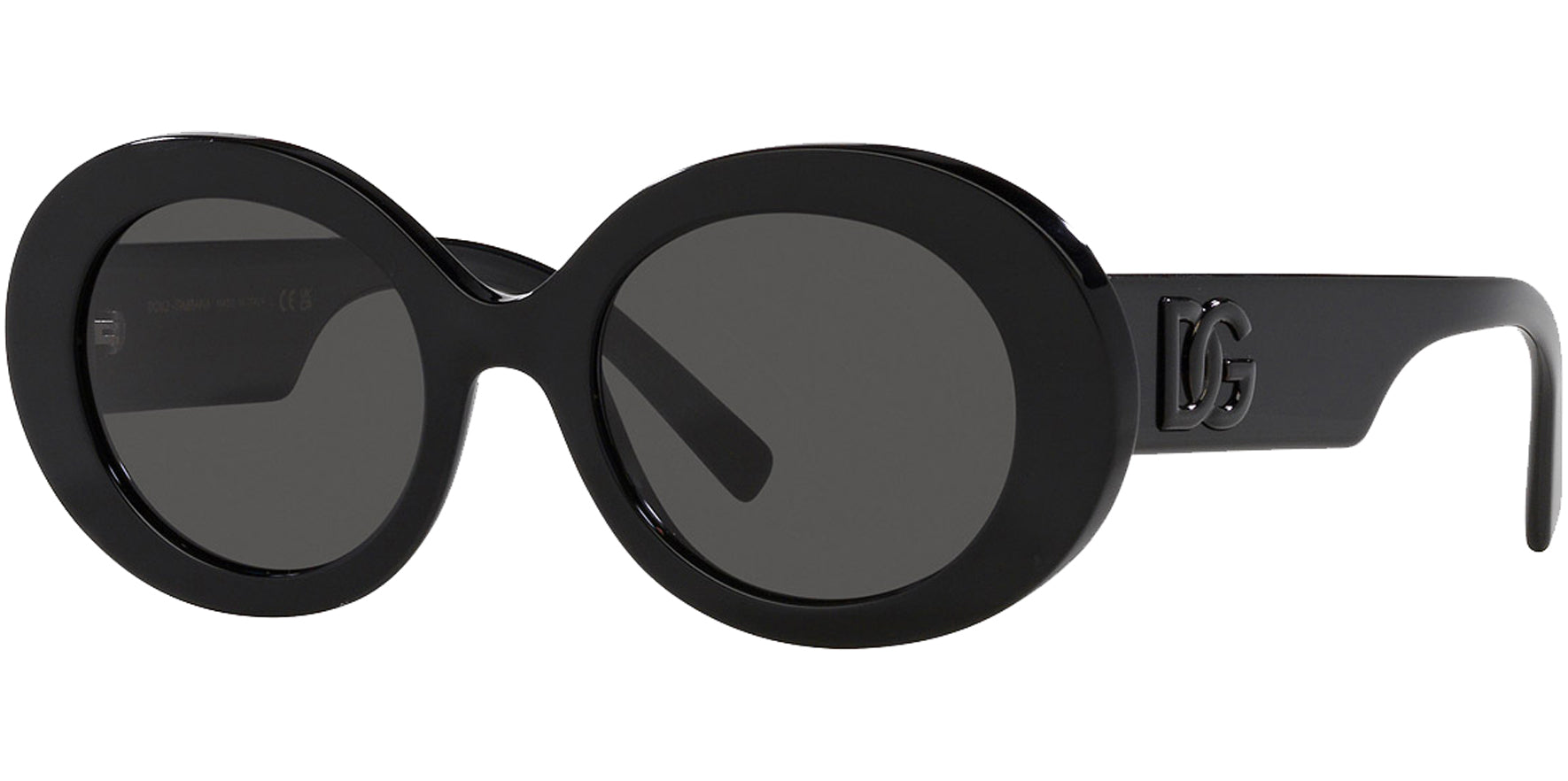 Dolce & Gabbana Black Oversized Mod Oval