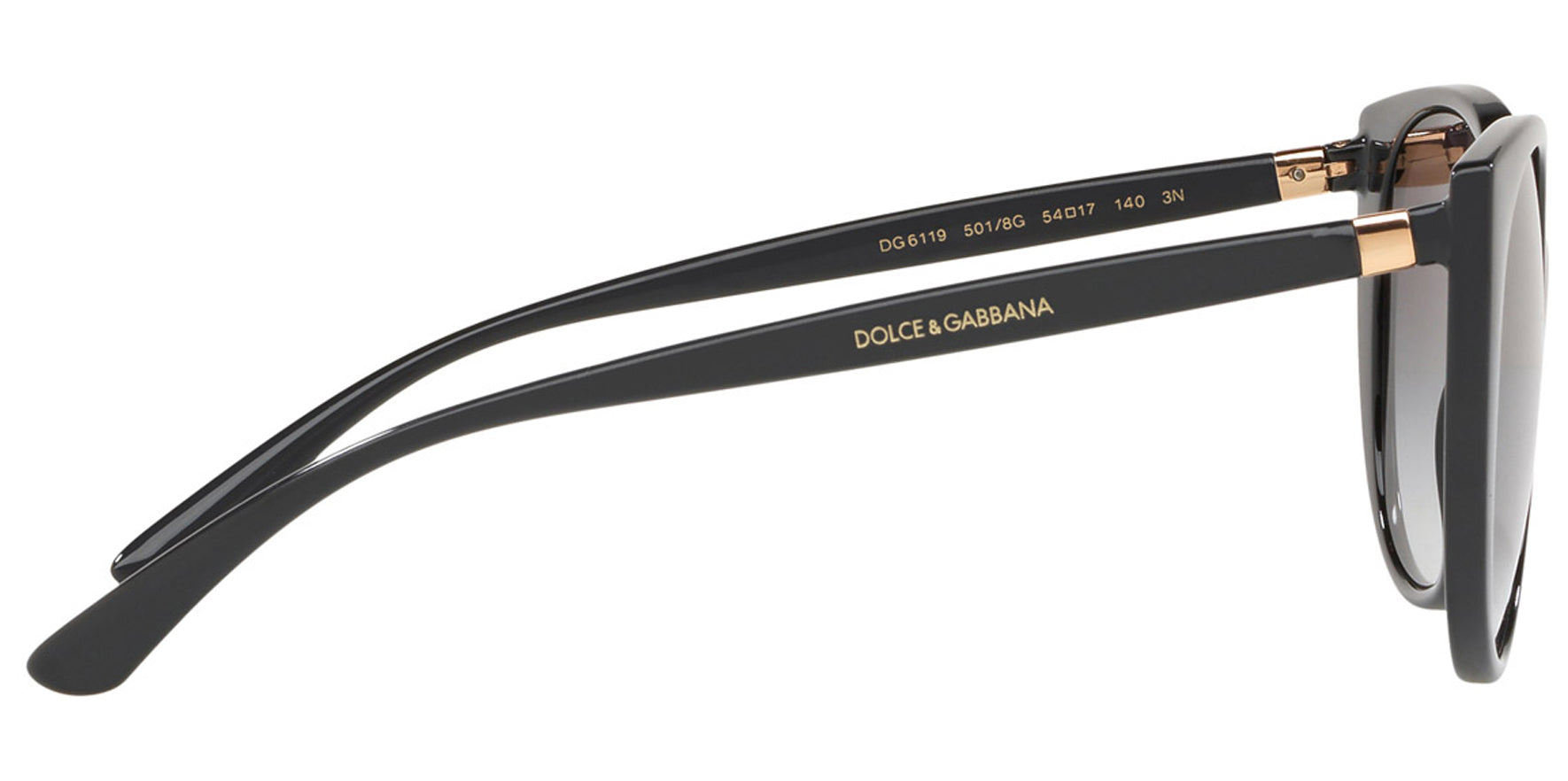 Dolce & Gabbana Black Round Cat-Eye w/ Gradient Lens - Eyedictive