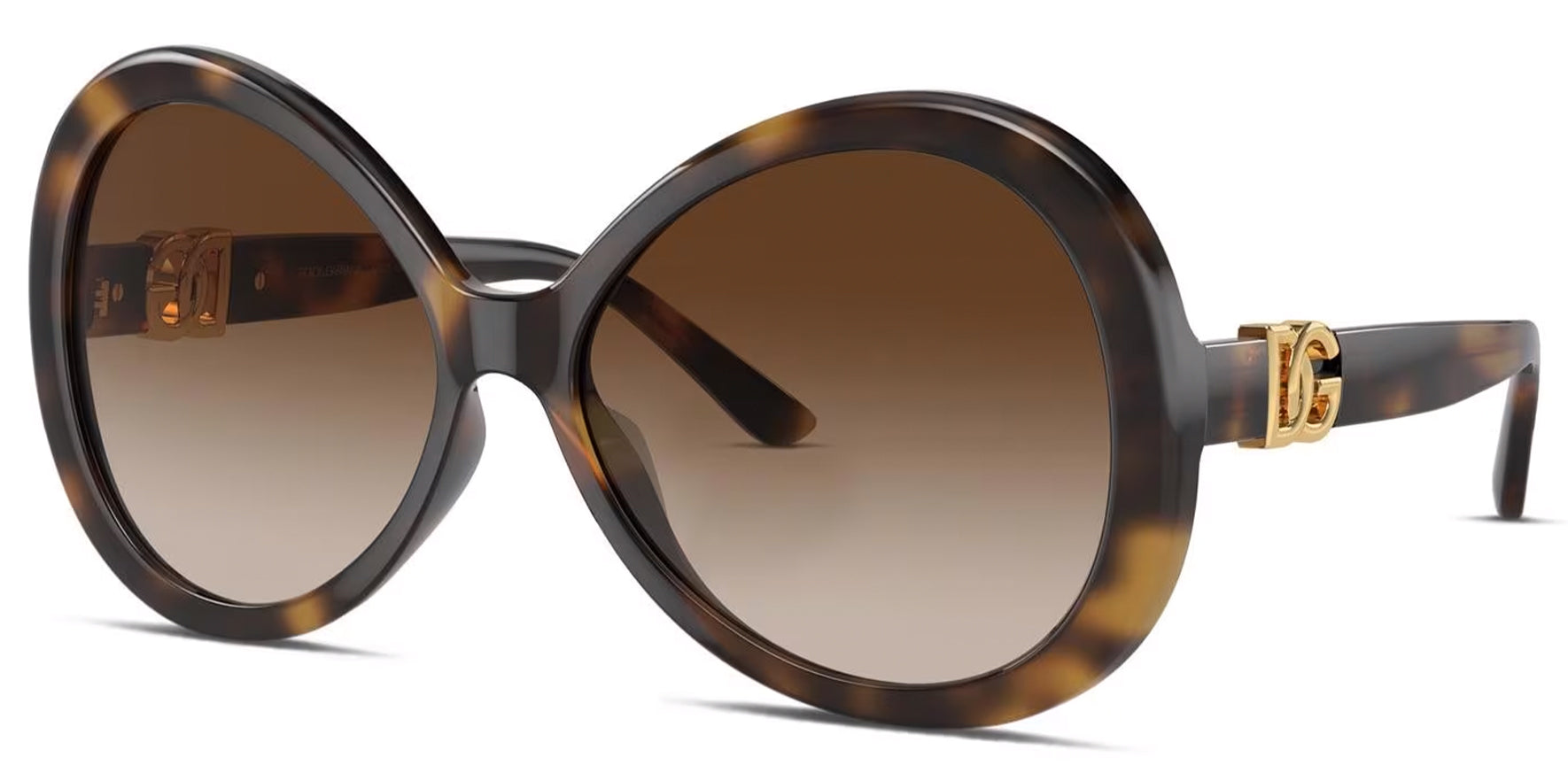 Dolce & Gabbana Oversized Havana Oval w/ Gradient Lens