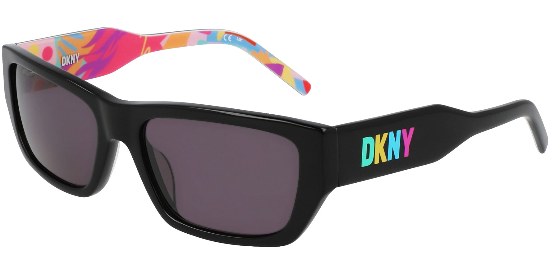 DKNY Black/Multi Color Classic Rectangle