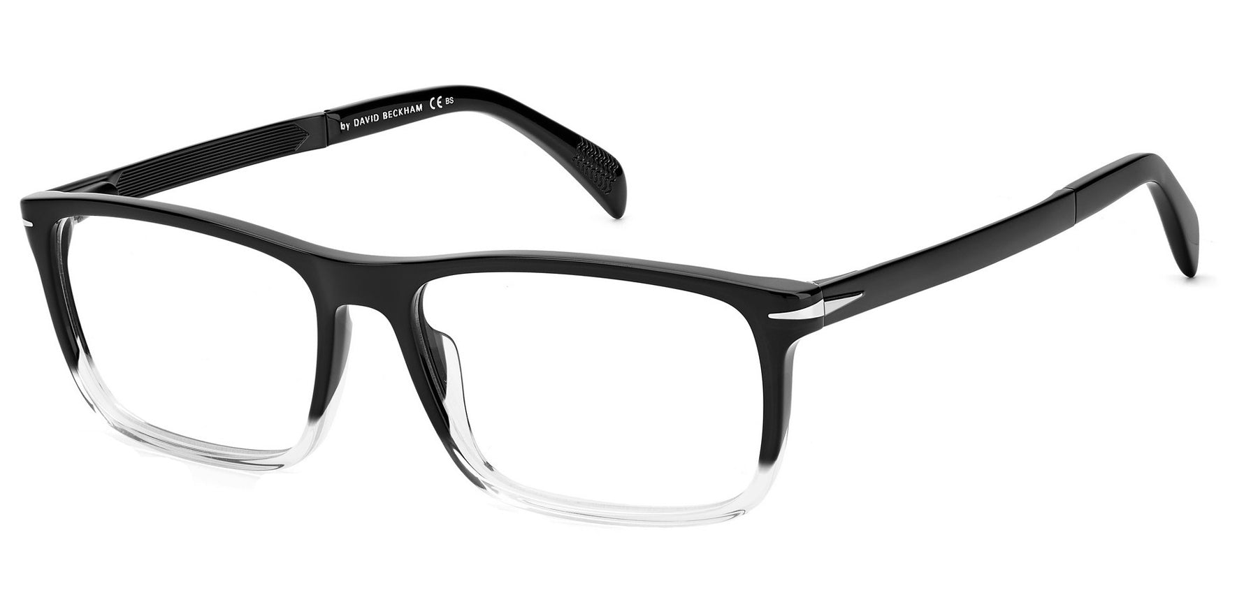 David Beckham Black Crystal Rectangular Eyeglass Frames