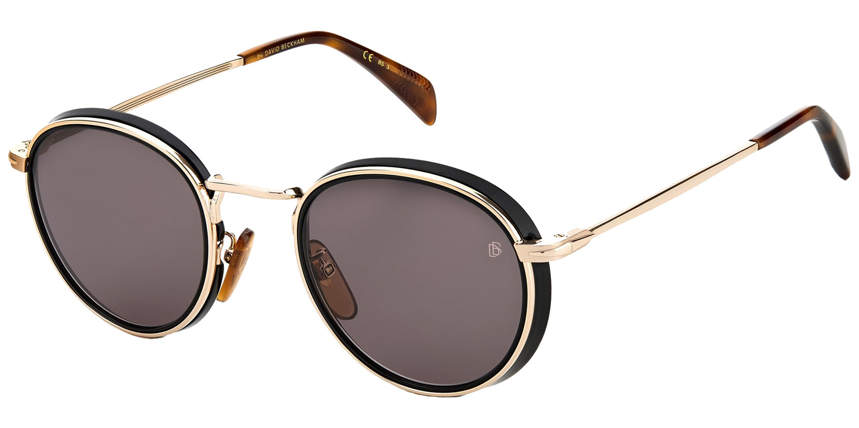 David Beckham Black Gold-Tone Round