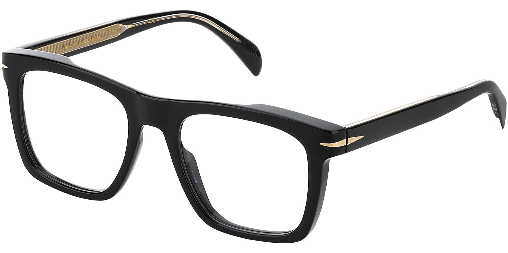 David Beckham Men's Black Square Eyeglass Frames w/ 5-Barrel Hinges