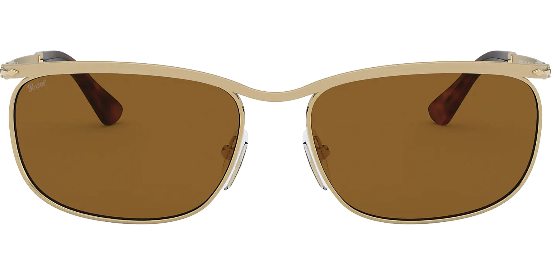 Persol Key West Gold-Tone Brow-Line w/ Glass Lens - Eyedictive