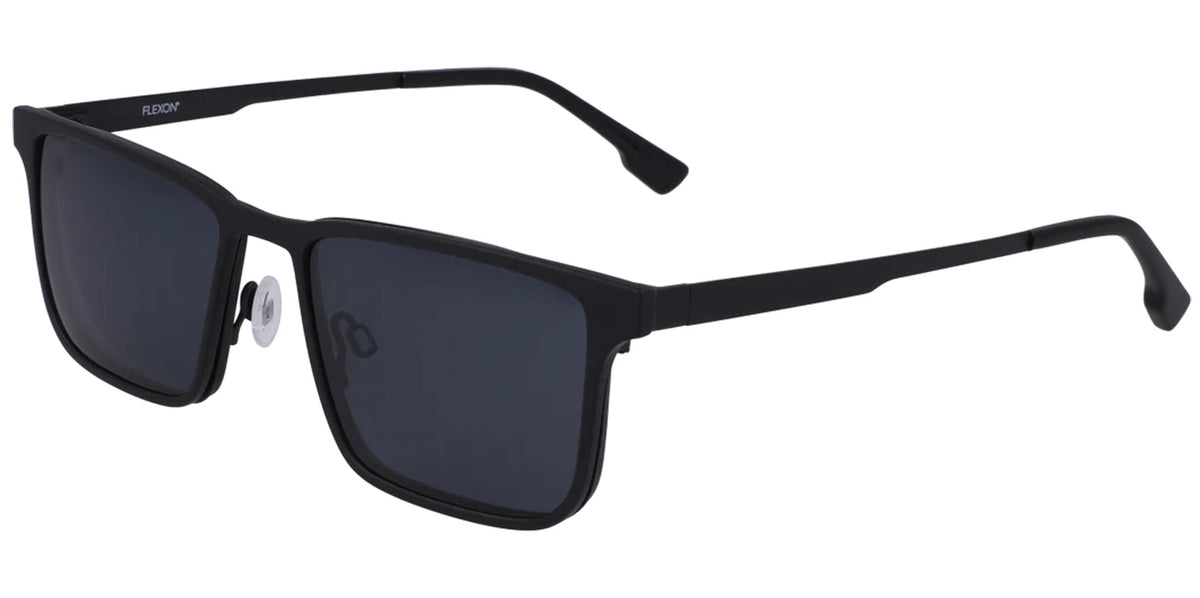 Flexon Memory Metal Rectangle Eyeglasses w/ Polarized Clip-on Shade