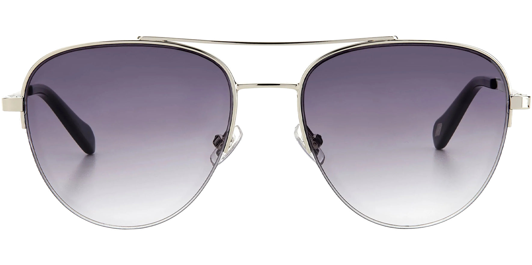 Fossil Palladium Semi-Rimless Aviator w/ Gradient Lens - Eyedictive