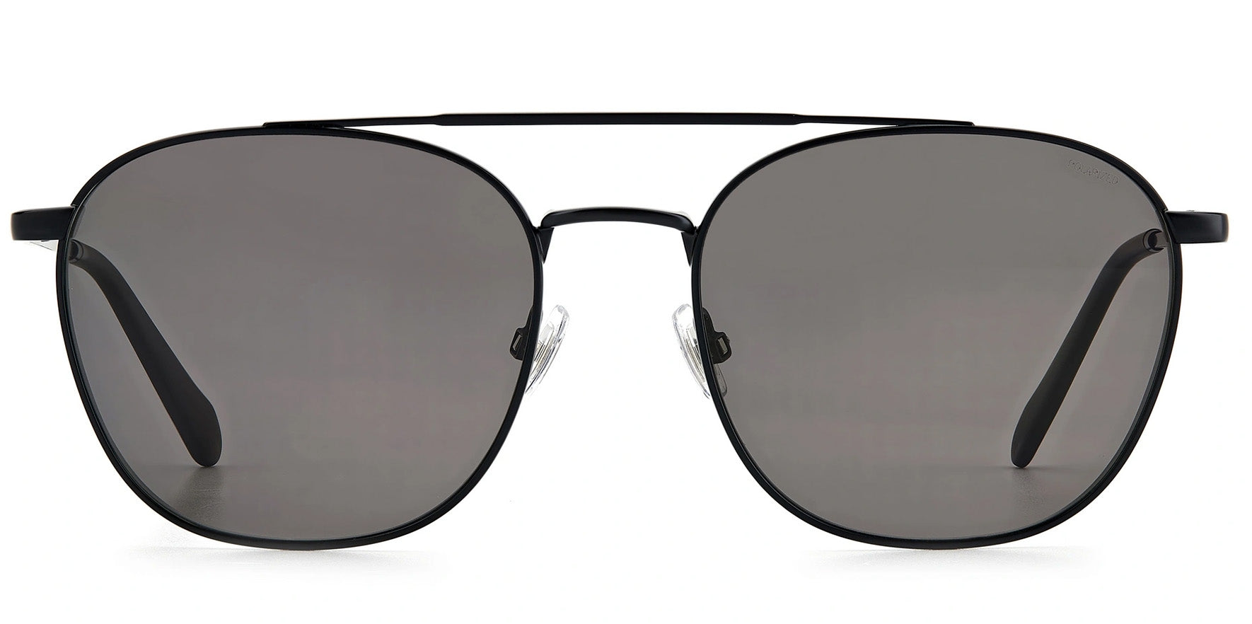 Fossil Polarized Matte Black Brow-Bar Aviator - Eyedictive