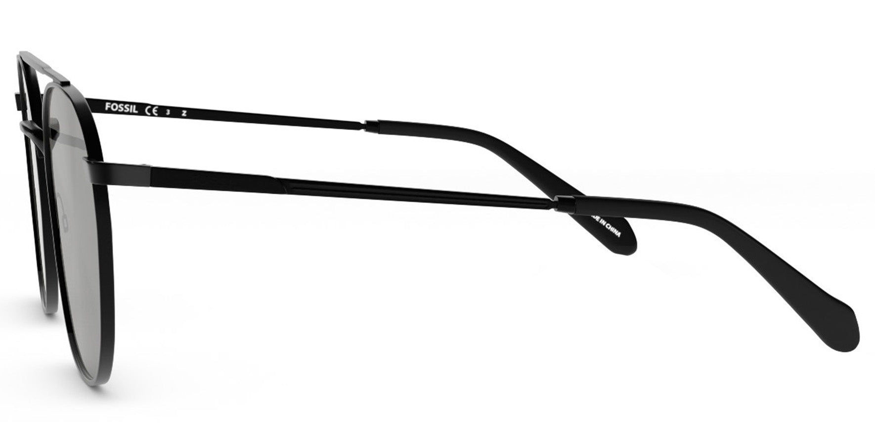 Fossil Polarized Matte Black Brow-Bar Aviator - Eyedictive