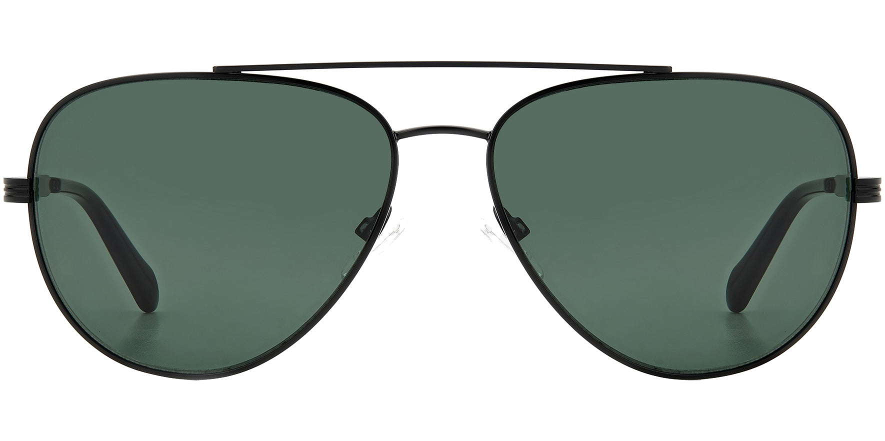 Fossil Matte Black Aviator w/ Slim Temples