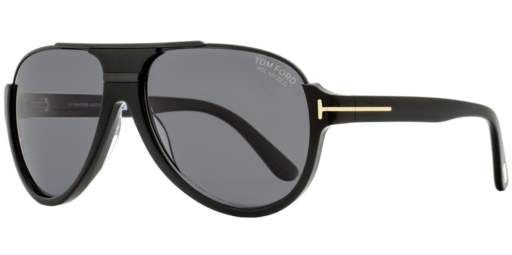 Tom Ford Dimitry Polarized Shiny Black Vintage Style Pilot - Eyedictive