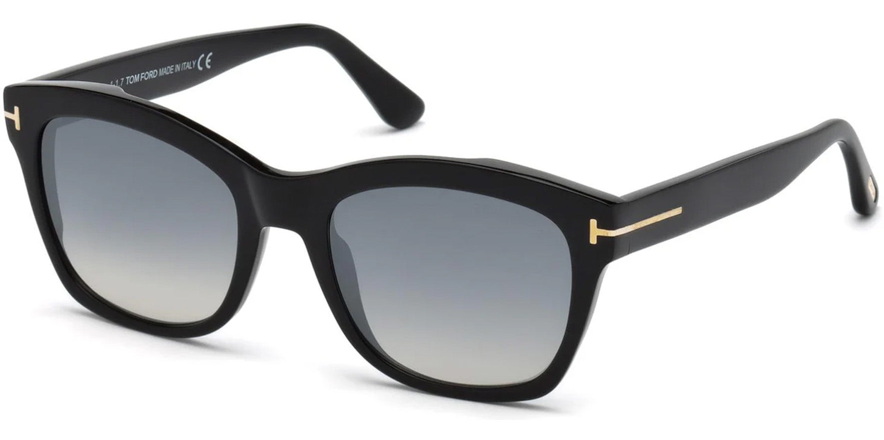 Tom Ford Lauren Shiny Black Soft Square w/ Mirrored Gradient Lens