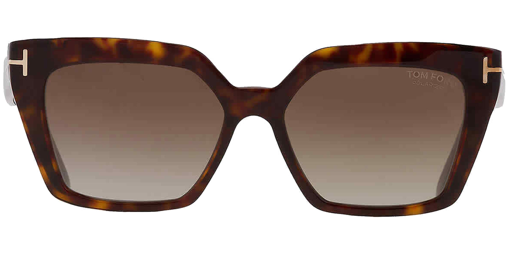 Tom Ford Winona Polarized Shiny Dark Havana Geometric Cat Eye - Eyedictive