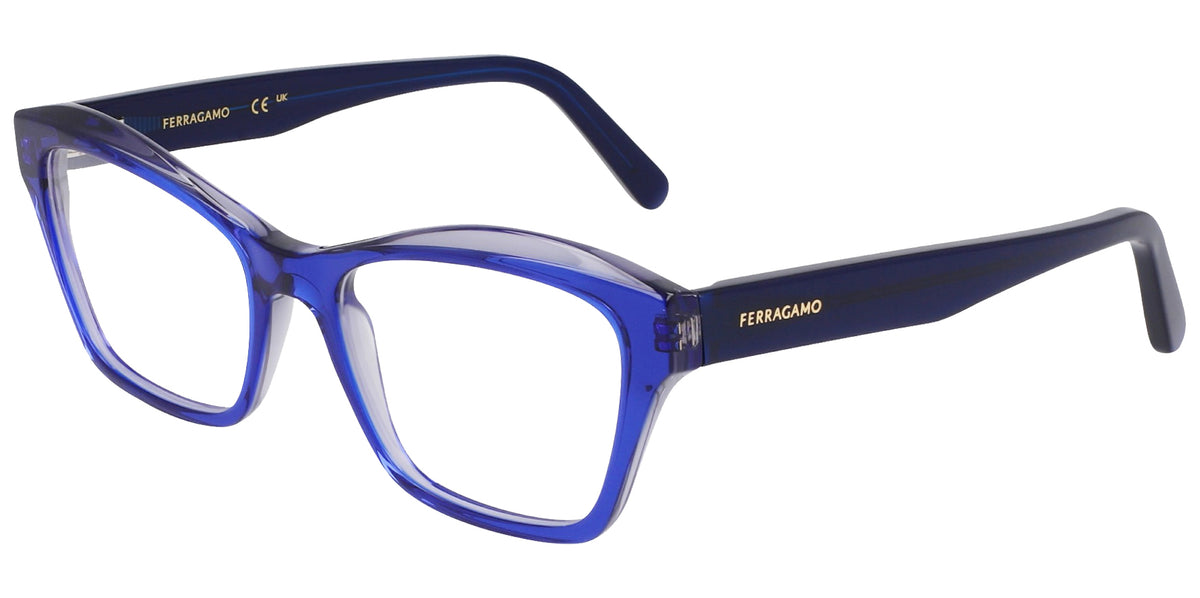 Ferragamo Cat Eye Eyeglasses w/ Browline