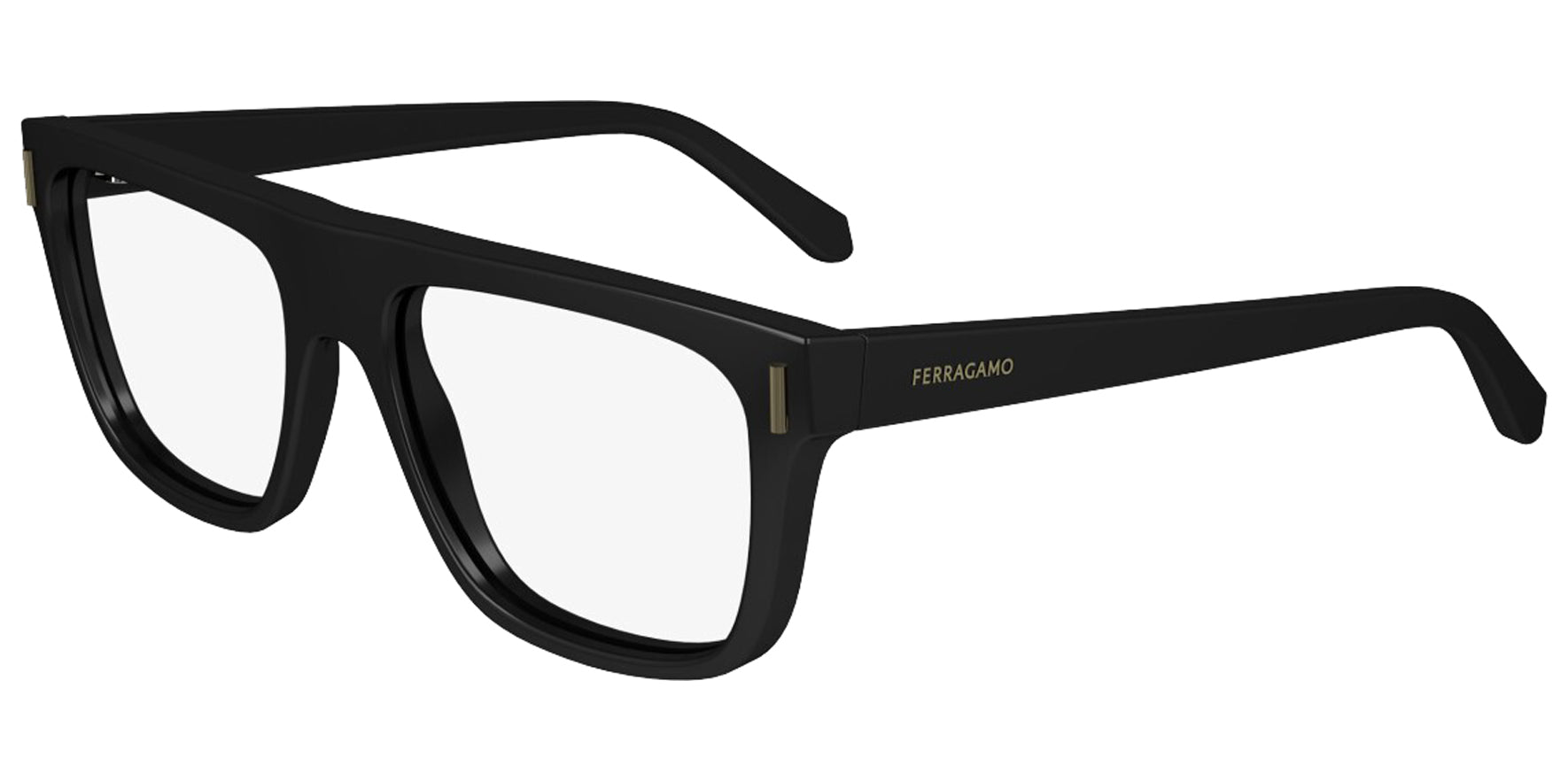 Ferragamo Square Eyeglass Frames w/ 5-Barrel Steel Hinges