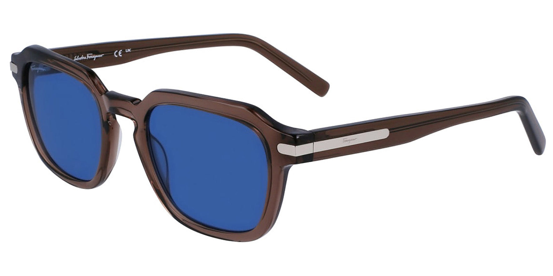 Ferragamo Transparent Smoke Brown Soft Square