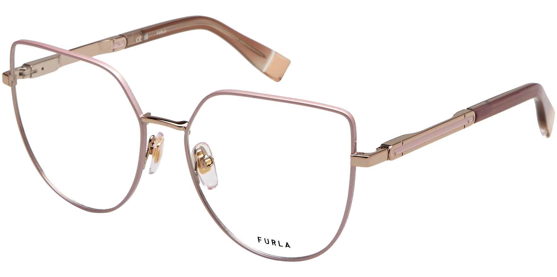 Furla Pink Geometric Square Eyeglasses w/ Flex Hinges